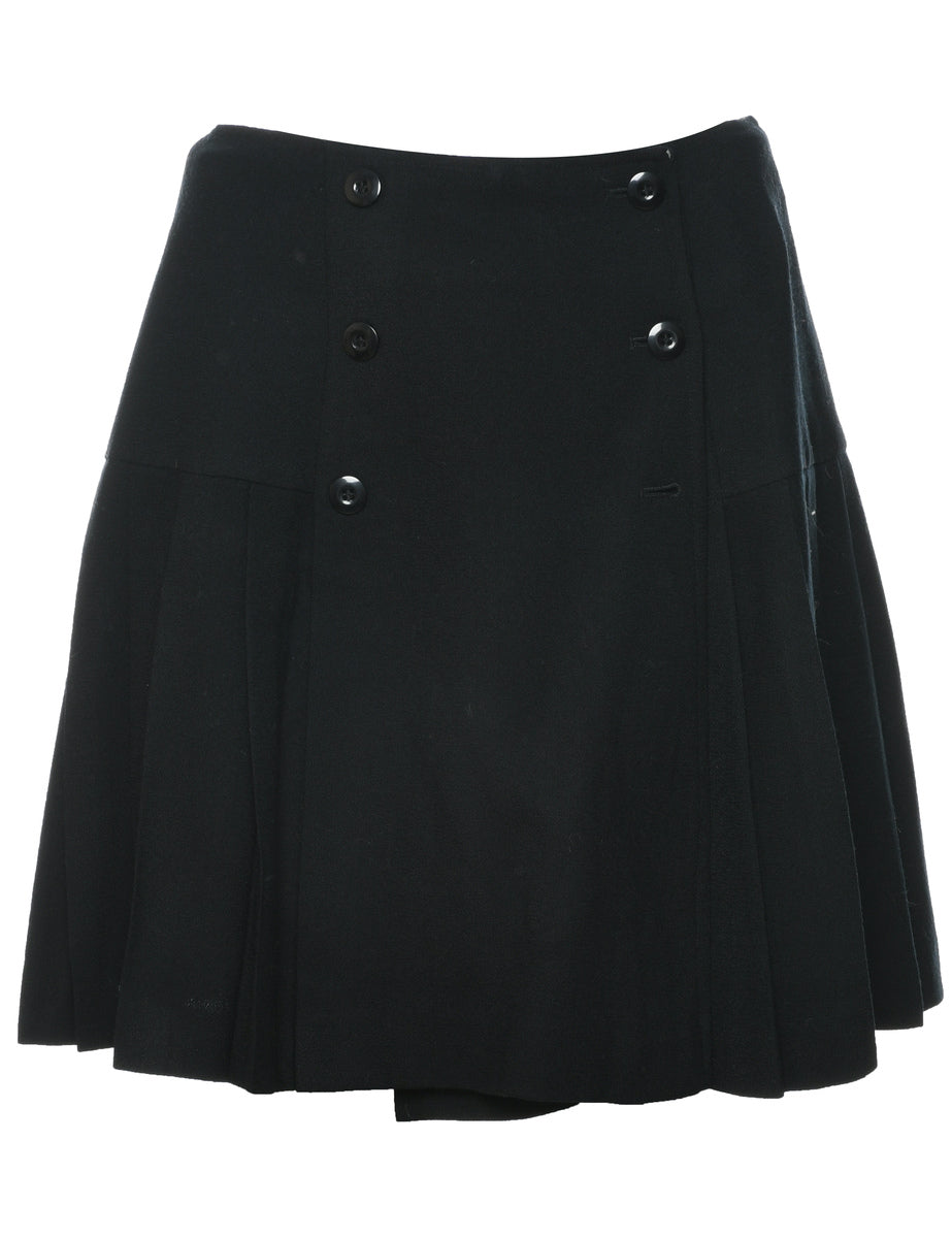 Wool Pleated Skirt - M