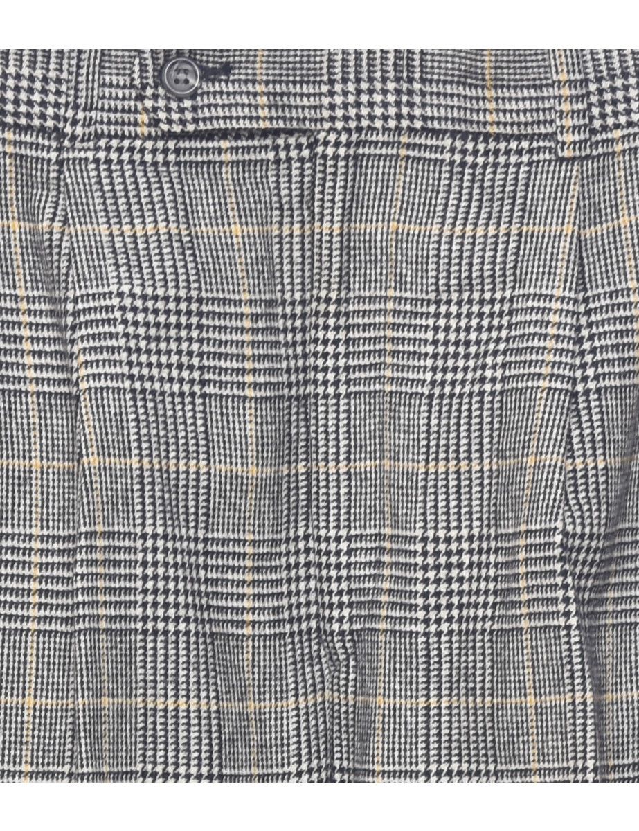 Wool Checked Pattern Trousers - W32 L29