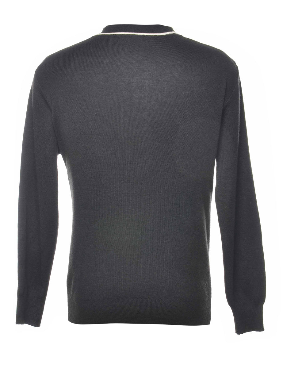 Striped Black Jumper - M