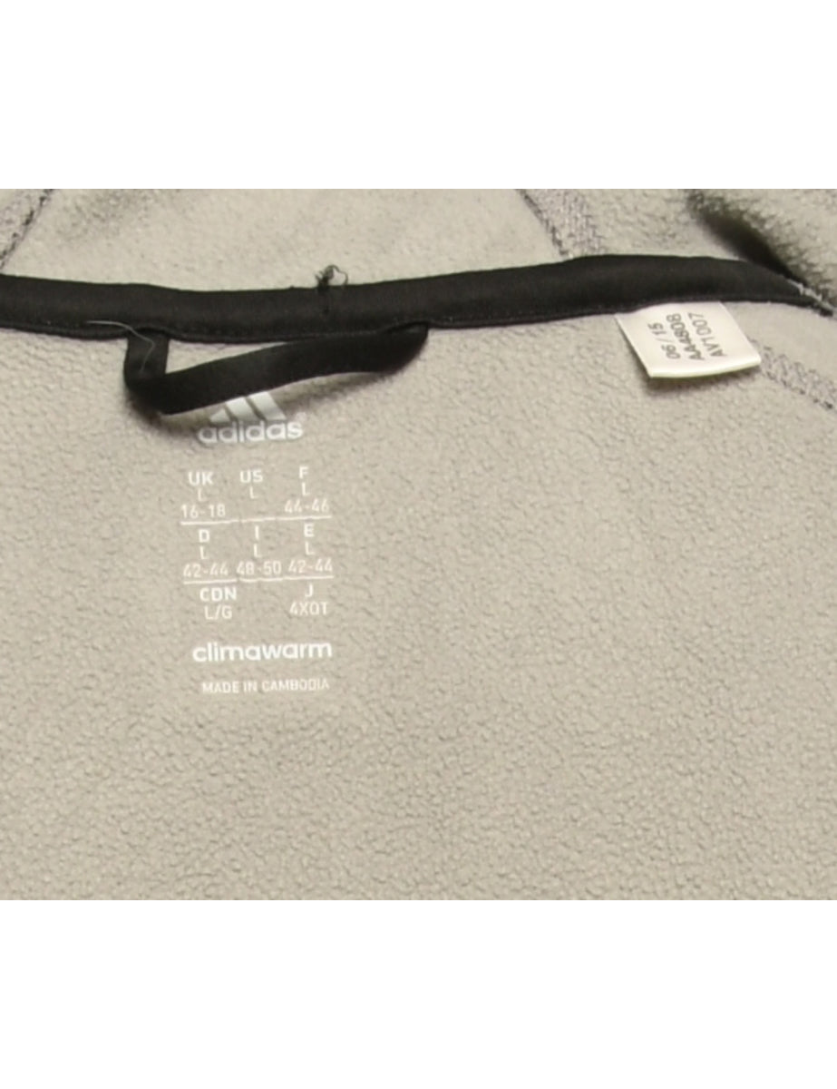 Grey Adidas Printed Hoodie - L