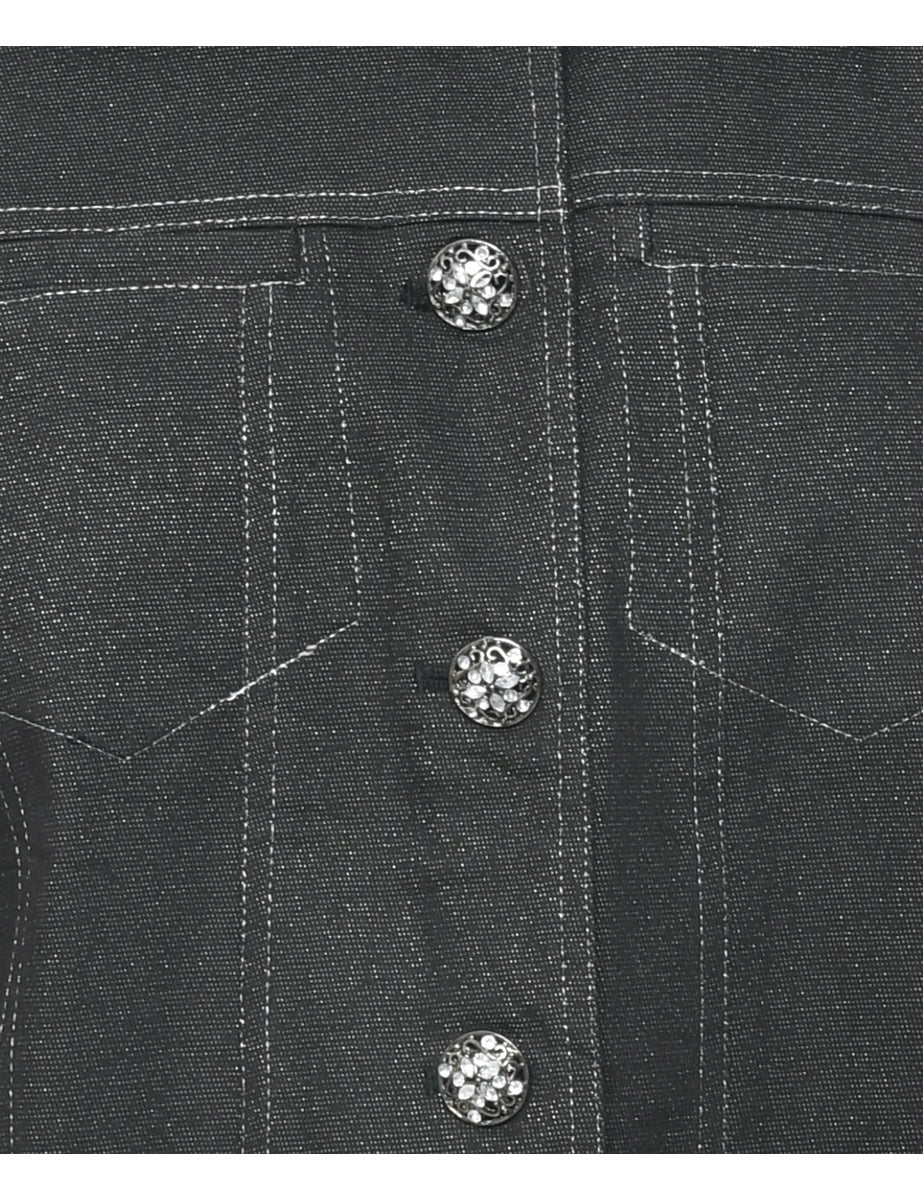 Black Denim Jacket - M