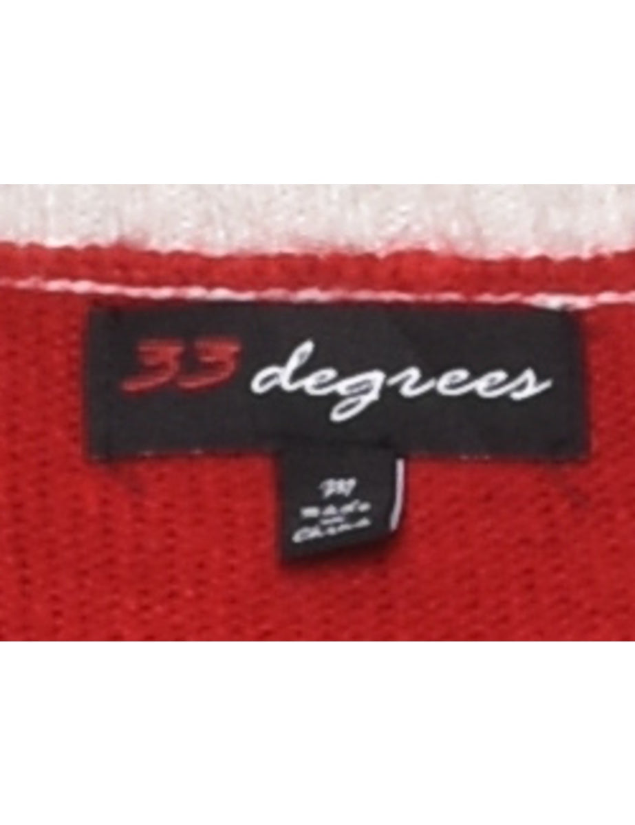 Pug Design Knit Christmas Jumper - M