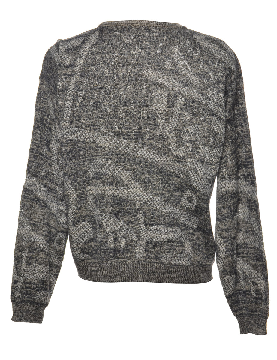Grey Patterned Jumper - L