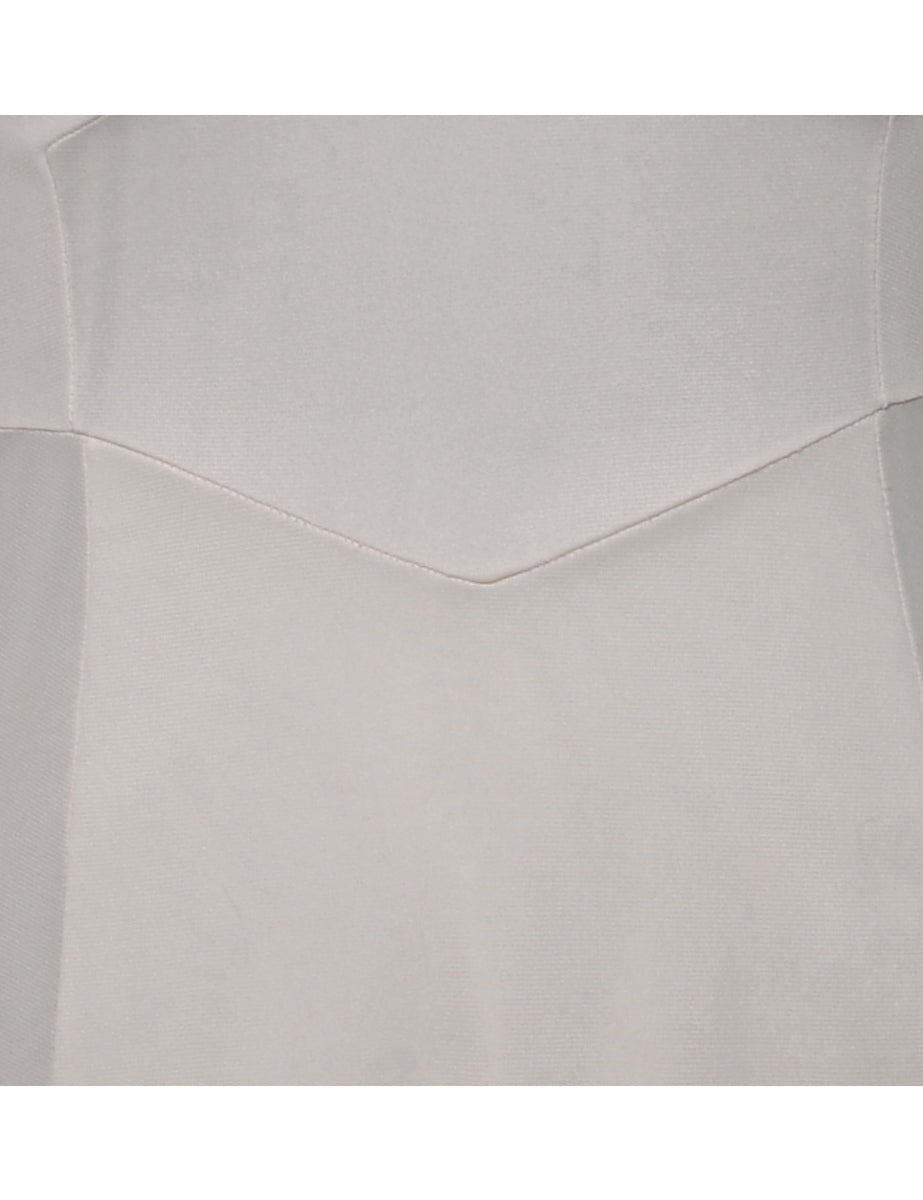 Off-White Lace Trim Strappy Slip Dress - M