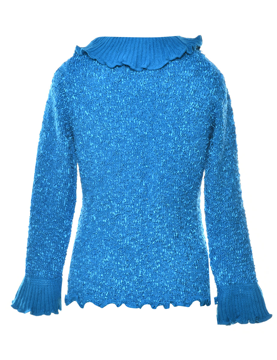 Blue Frills Cardigan - S