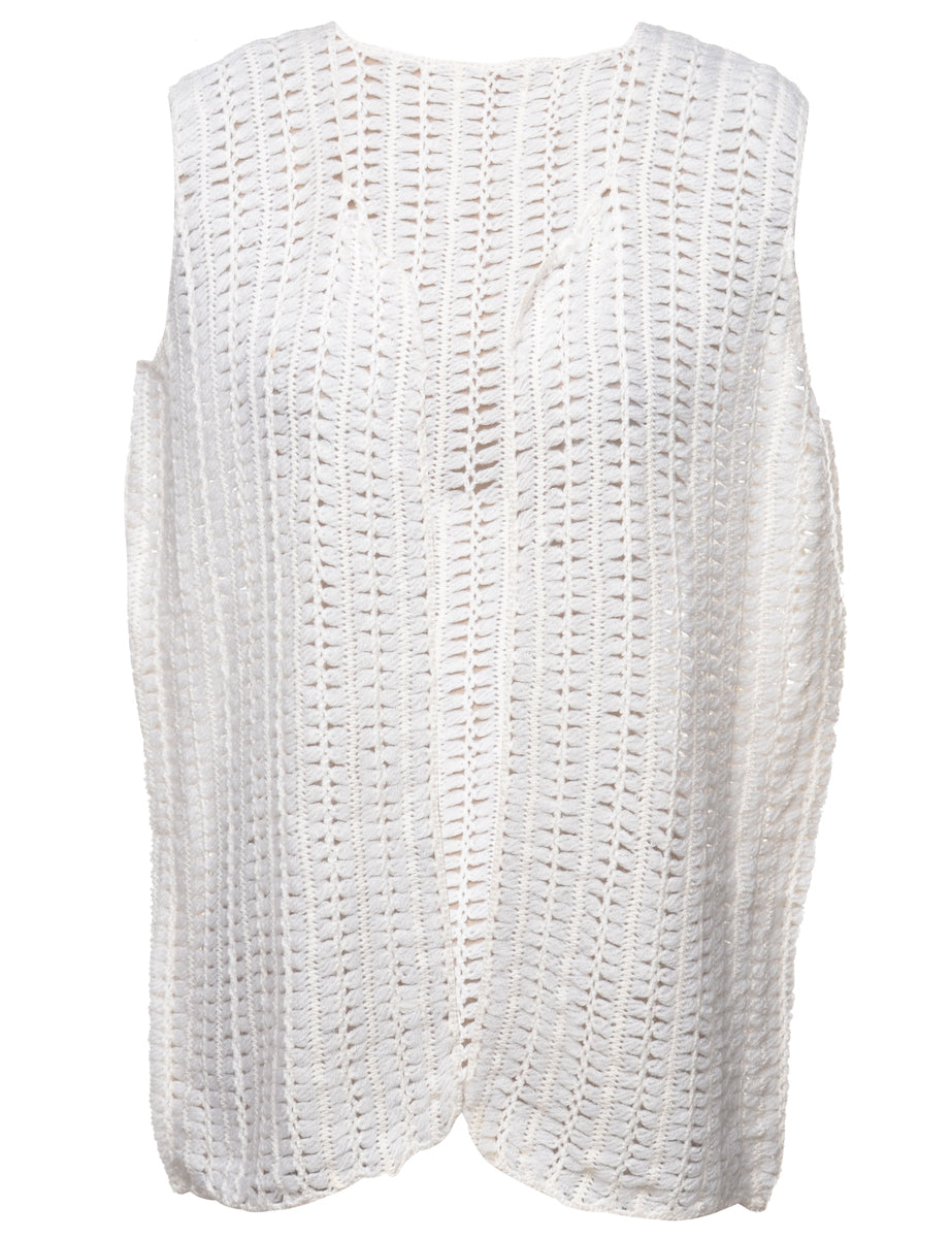 1990s Crochet Summer Knit - L