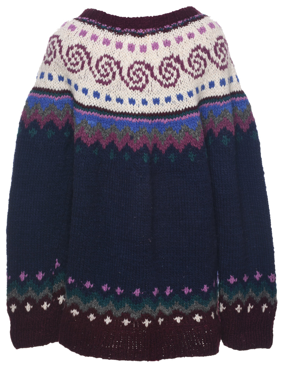 Wool Nordic Cardigan - XL