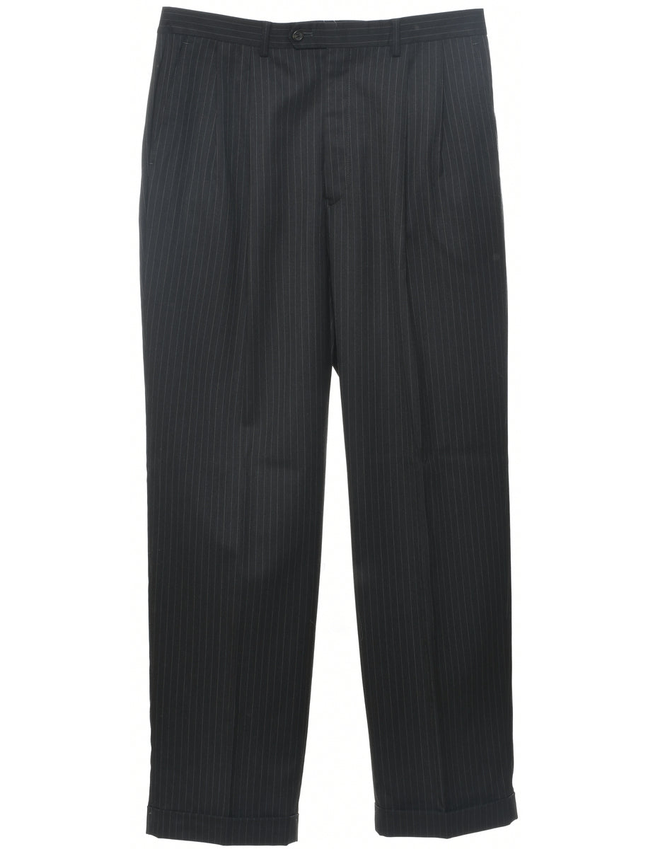 Wool Chaps Pinstriped Trousers - W34 L32