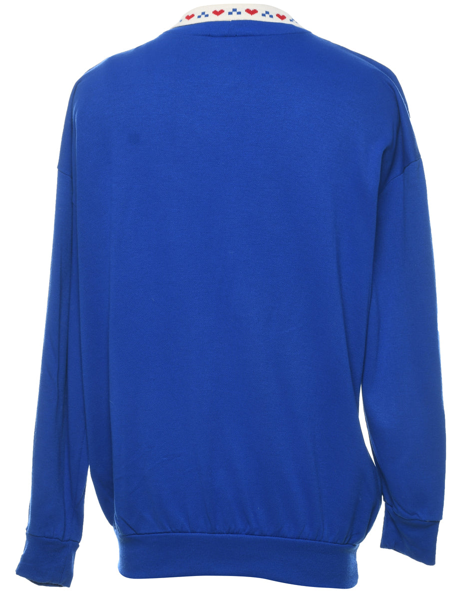 Teddy Bear Print Christmas Sweatshirt - S