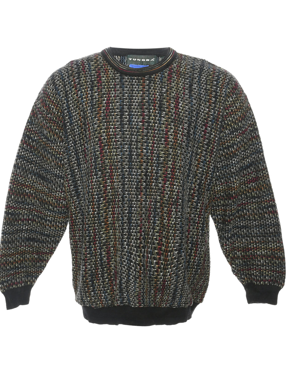 Round Neck Black Jumper - L
