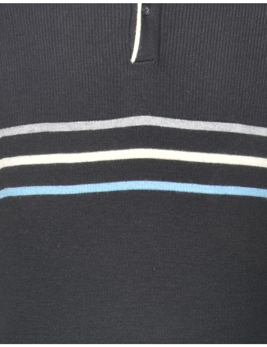 Striped Black Jumper - M