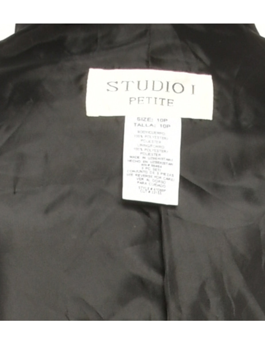 Button Front Black Jacket - M