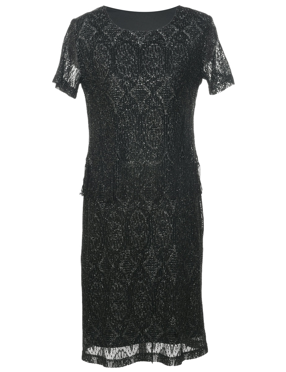 Lurex Thread Pattern Dress - M