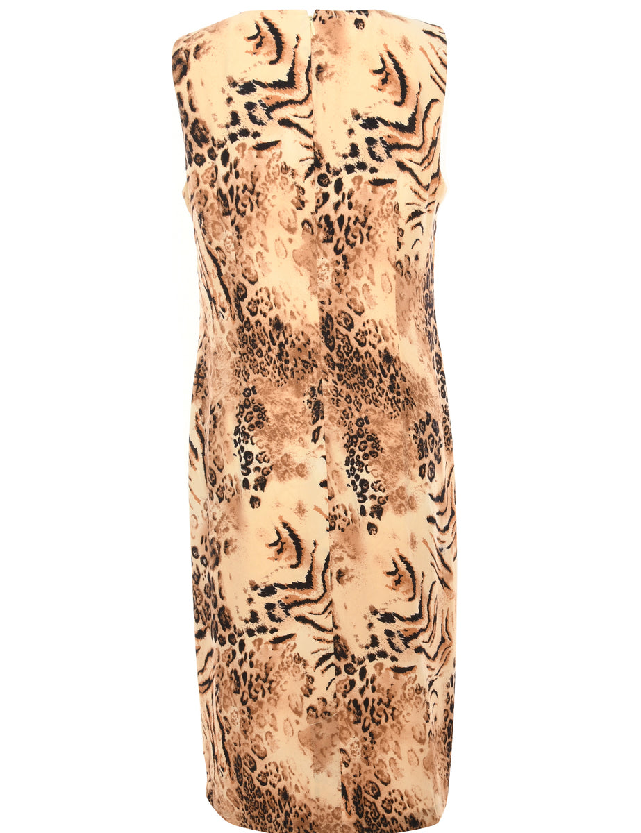 Animal Print Day Dress - L