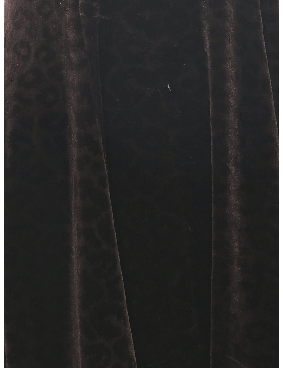 Velvet Dark Brown Evening Dress - S