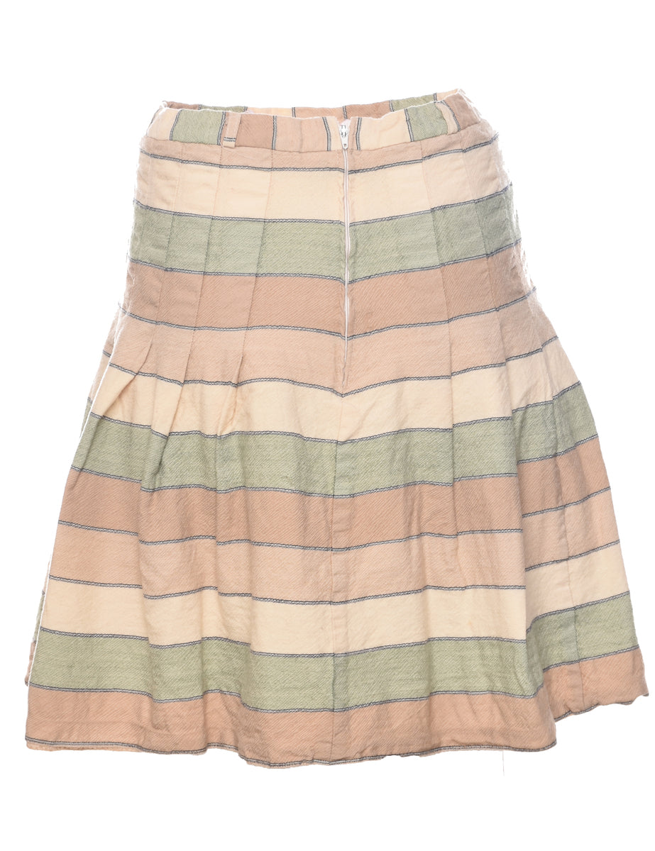 Striped Pleated Skirt - S