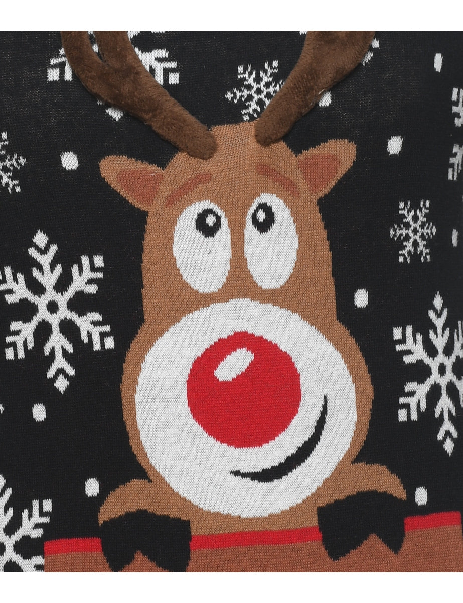 Reindeer Christmas Jumper - M