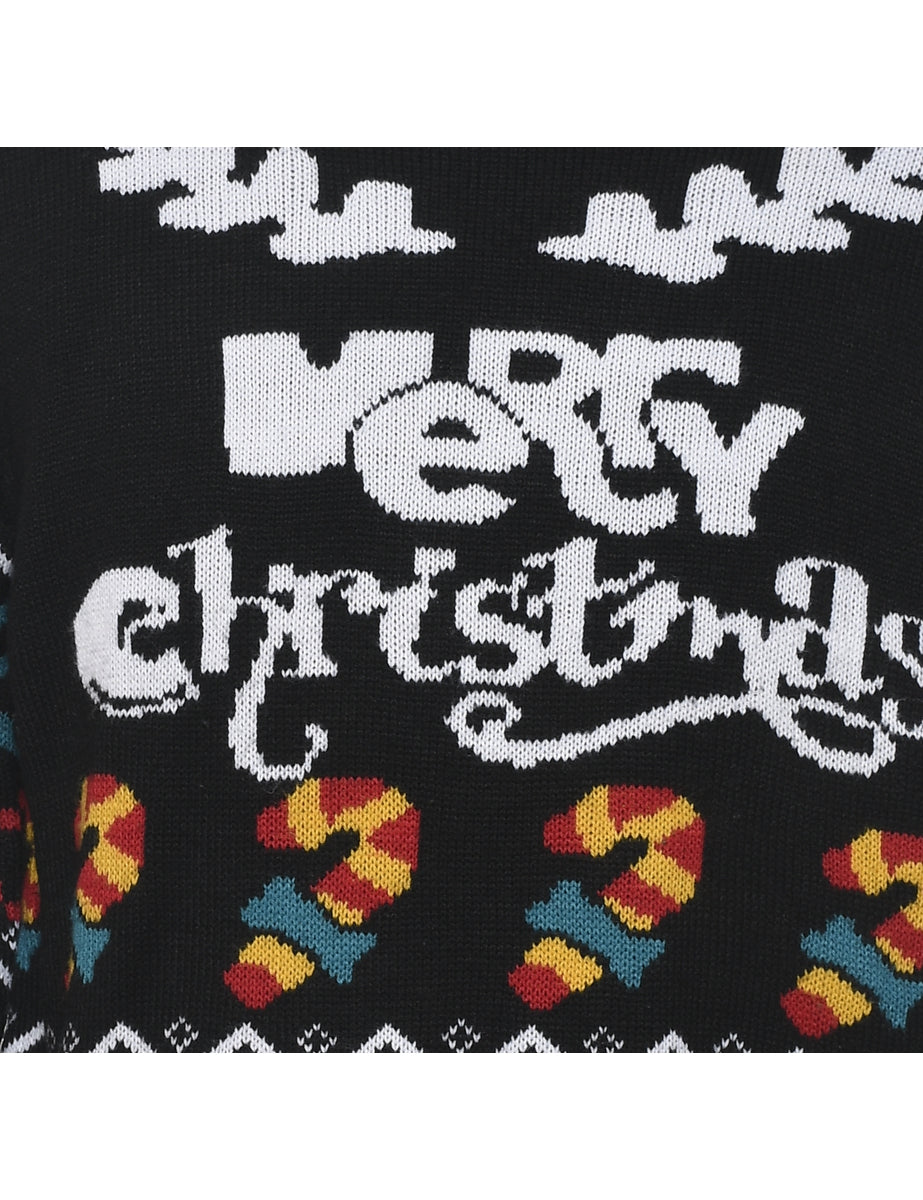 Black Christmas Jumper - L