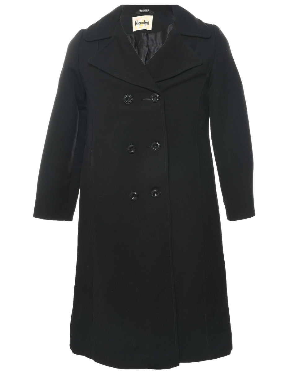 Black Wool Coat - M