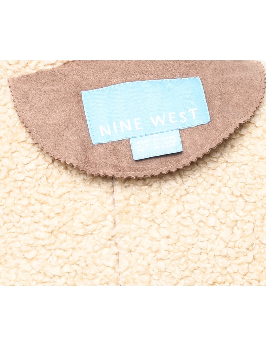 Nine West Shearling Lining Midi Length Coat - M