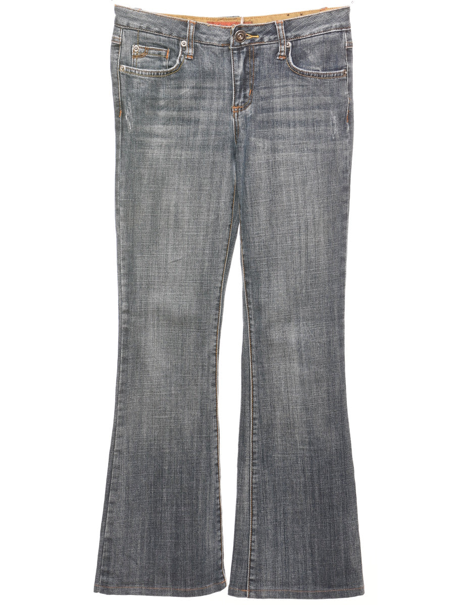 Y2K Flared Faded-Wash Jeans - W29 L29