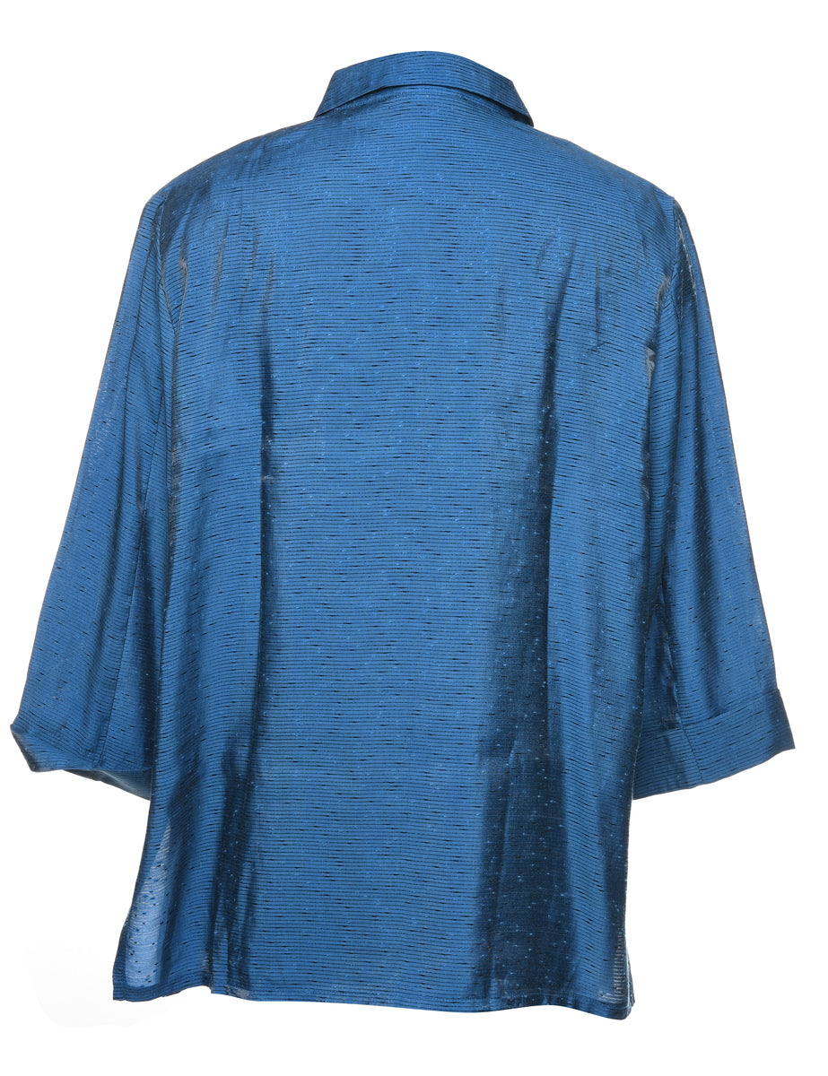 Navy Evening Blouse - M