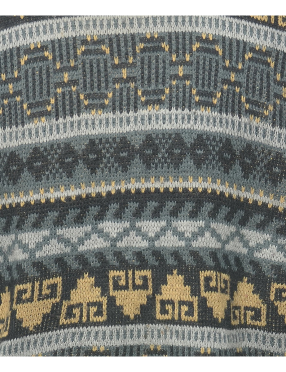 Aztec Print Jumper - L