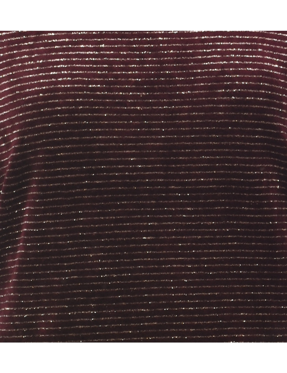Striped Velvet Evening Top - L