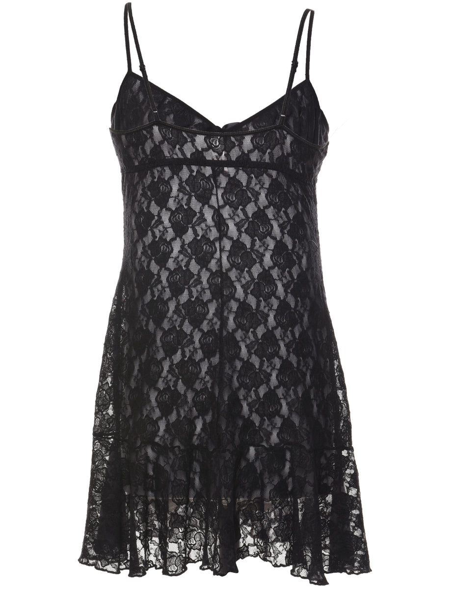 Classic Strappy Lace Slip Dress - L