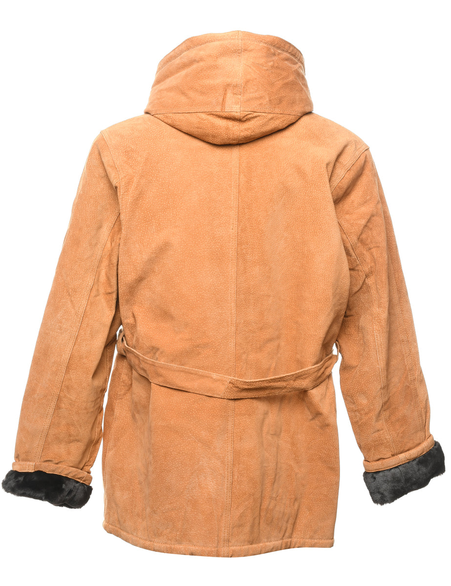 Brown Hooded Coat - L
