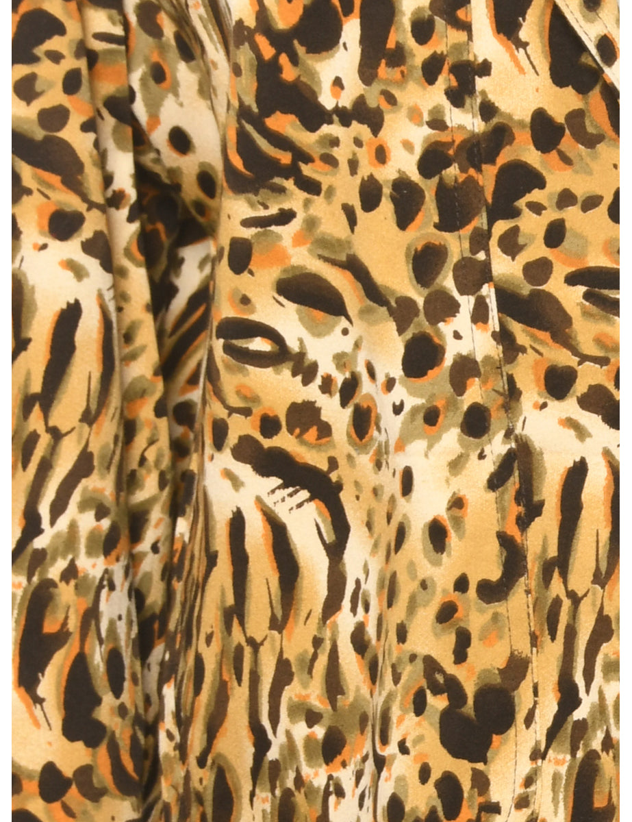 Animal Print Brown Jacket - M