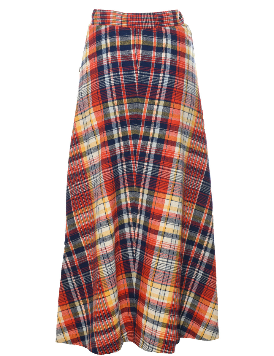 Checked Midi Skirt - S