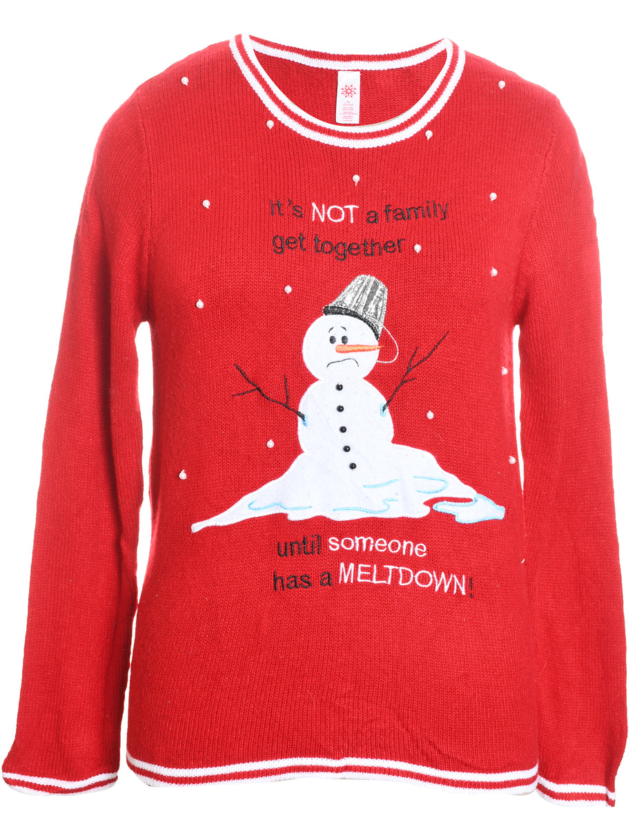 Snowman Christmas Jumper - M
