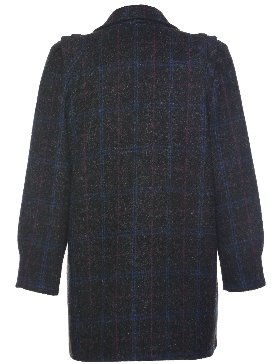 Checked Trench Coat - L