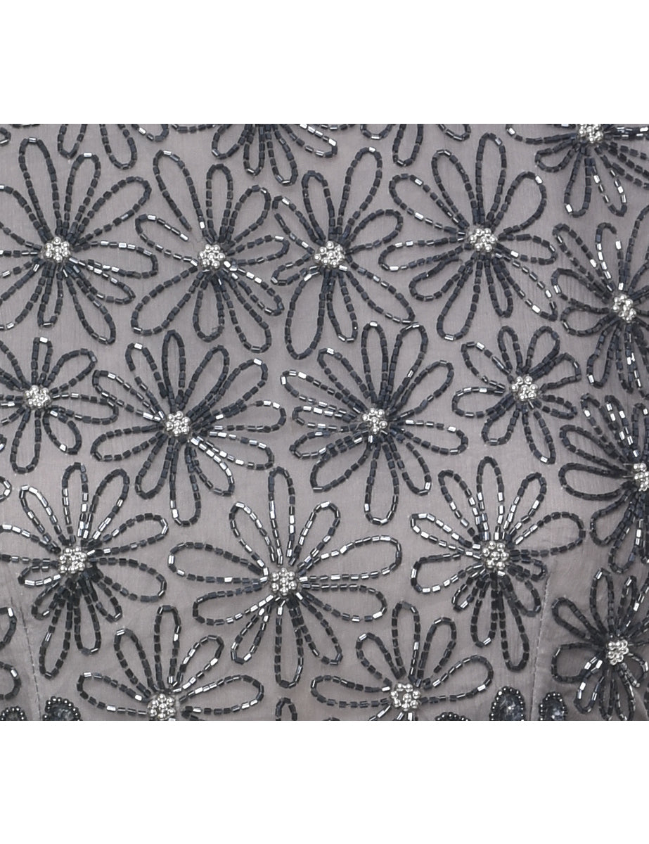 Embellished Silk Party Top - S