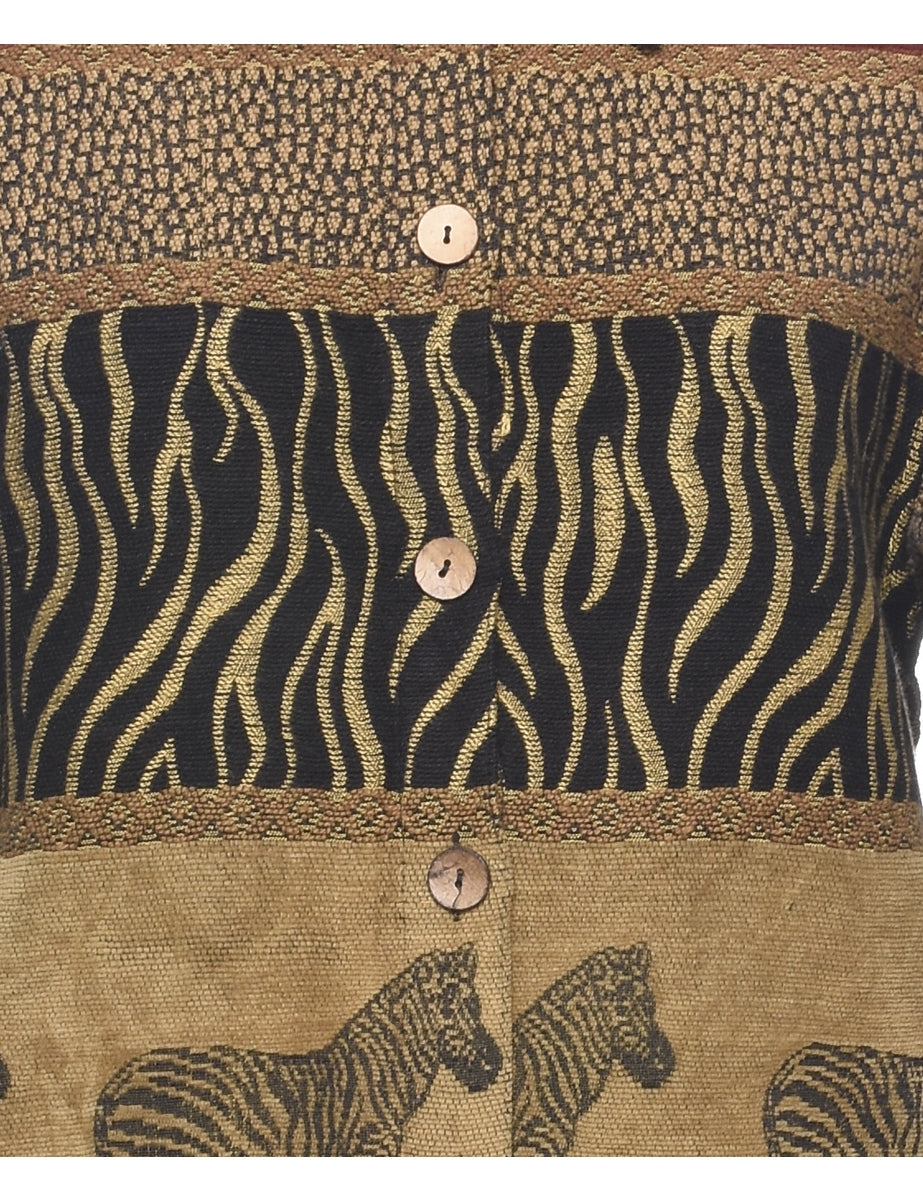 Animal Print Tapestry Jacket - S