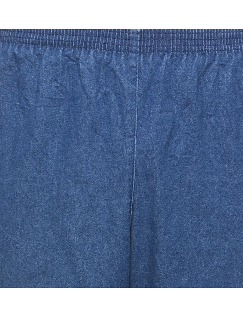 Alfred Dunner Elasticated Waist Medium Wash Denim Trousers - W28 L30