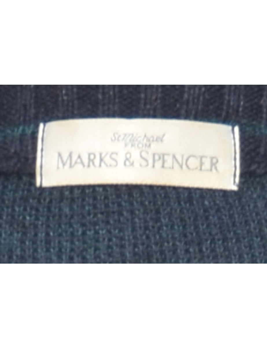 Long Sleeved Navy Jumper - L