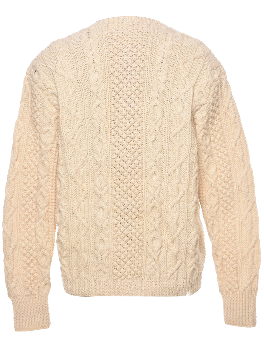 Cable Knit Cardigan - L