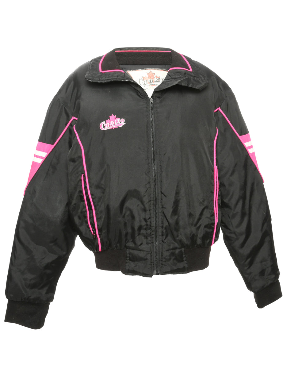 Black & Purple Contrast Ski Jacket - L