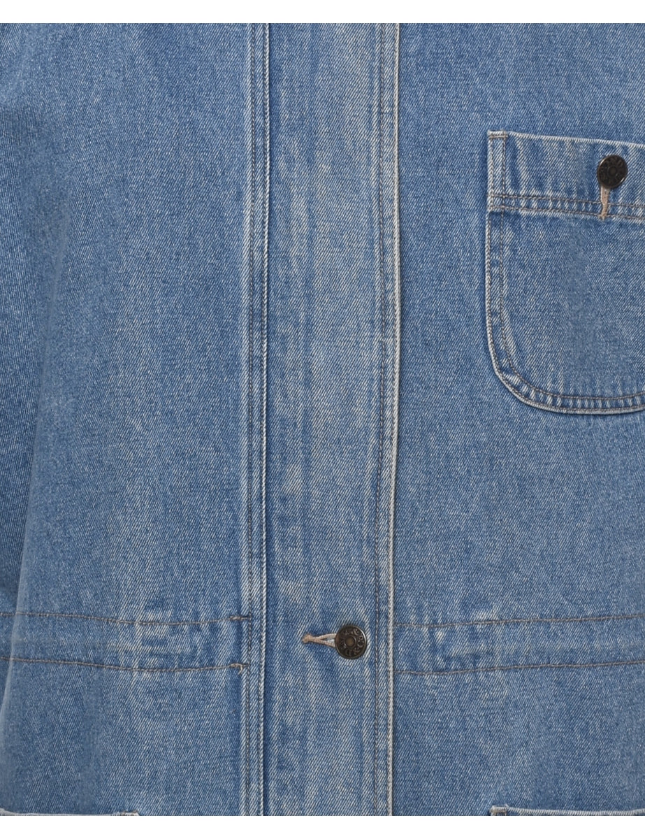 Corduroy Collar Denim Jacket - S