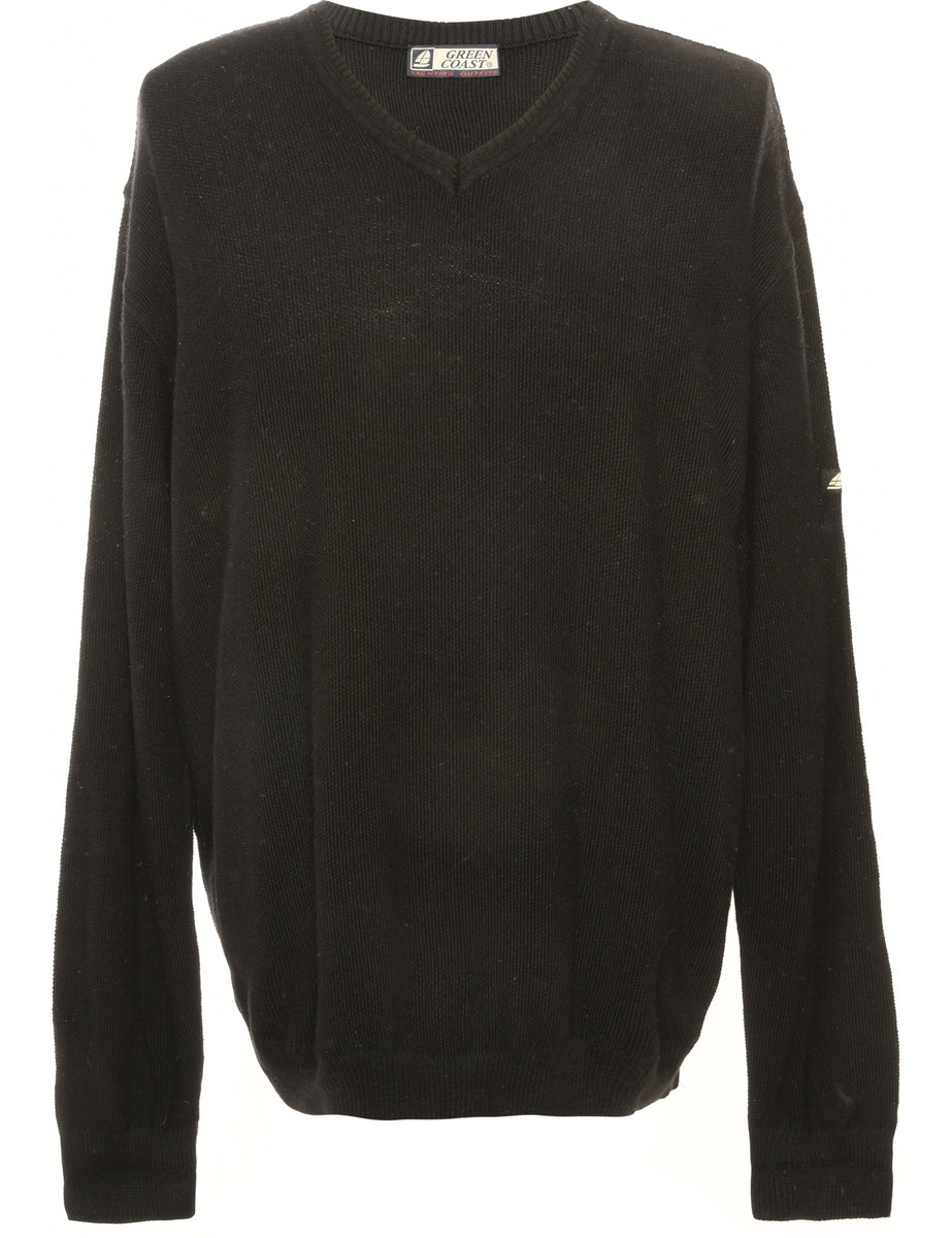 Long Sleeved Black Jumper - L