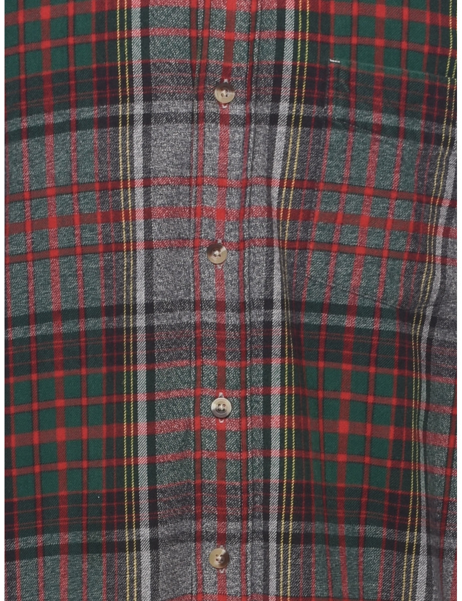 Long Sleeved Checked Shirt - L