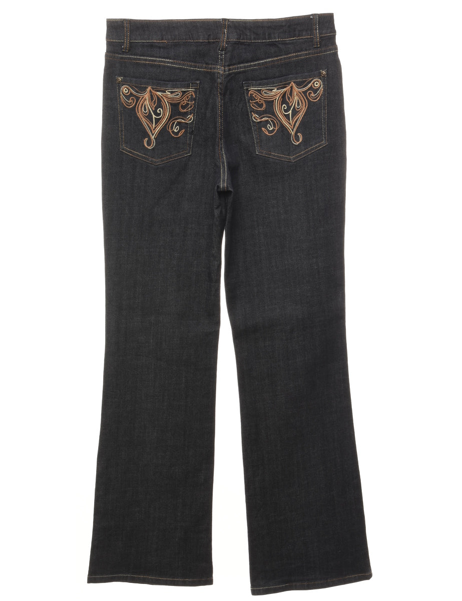 Black Straight Fit Jeans - W32 L32