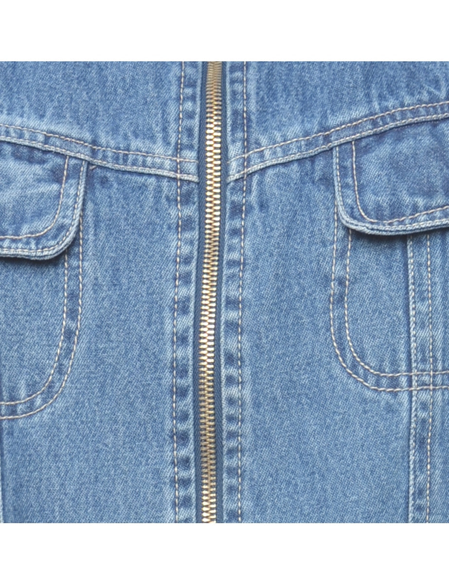 Medium Wash Denim Jacket Vest - L