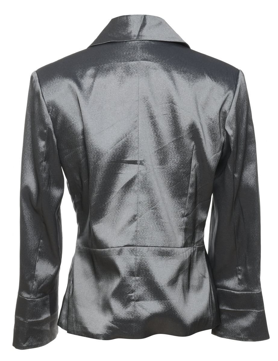 Silver Metallic Evening Jacket - M