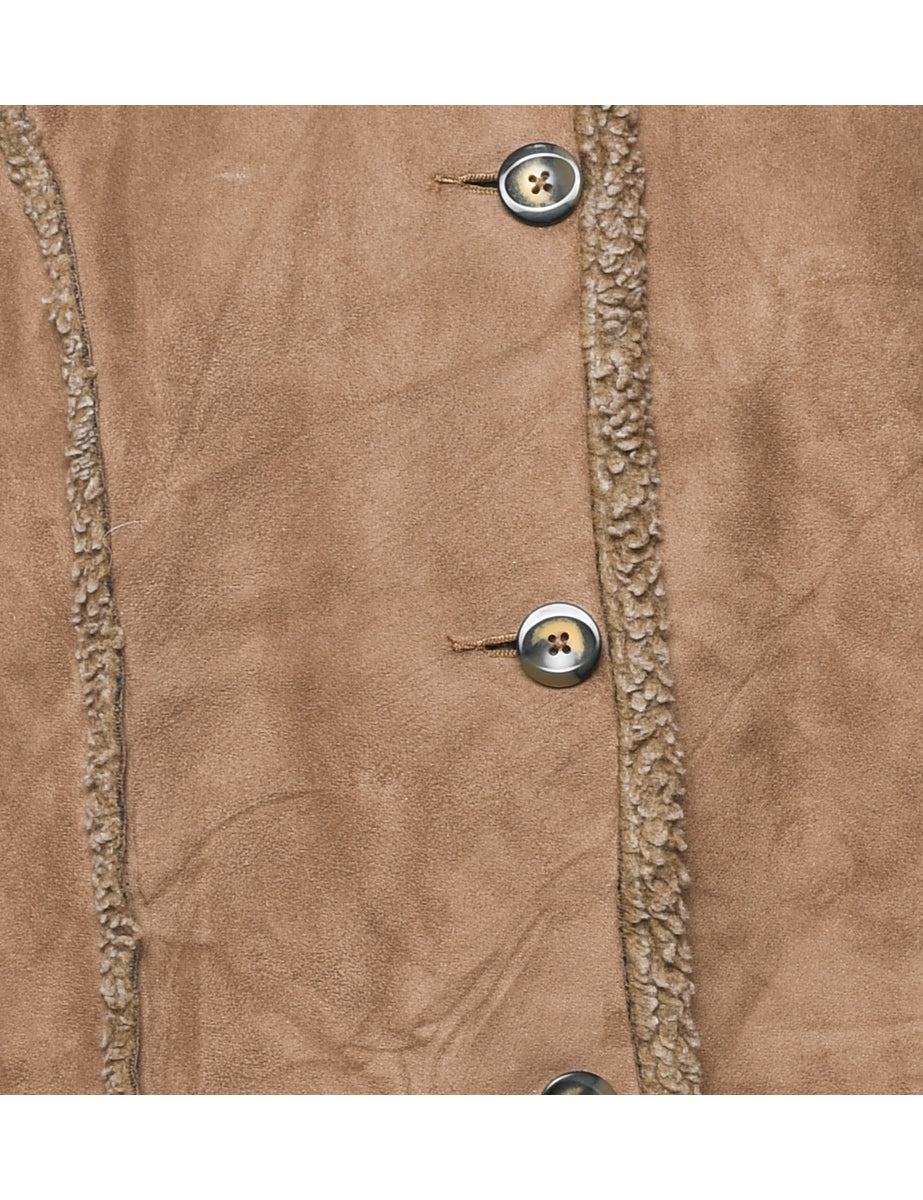 L.L. Bean Light Brown Shearling Lined Coat - M
