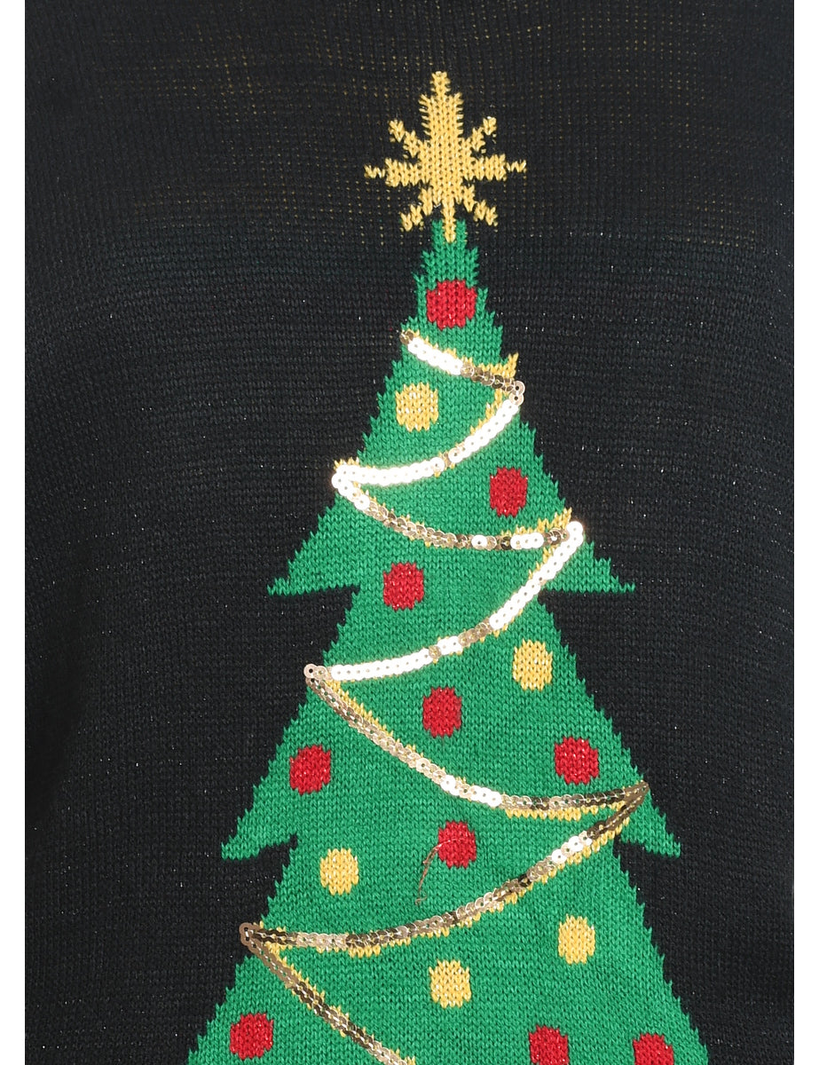Christmas Tree Print Jumper - XL