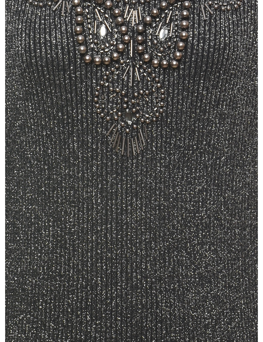 Lurex Thread Pattern Jumper - L