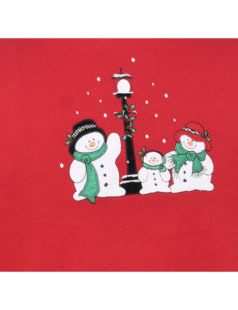 Snowman Christmas Sweatshirt - L